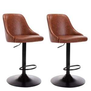 Set van 2 Monza barkrukken cognac