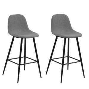 Set van 2 industriële barkrukken Wilma Lichtgrijs 75cm