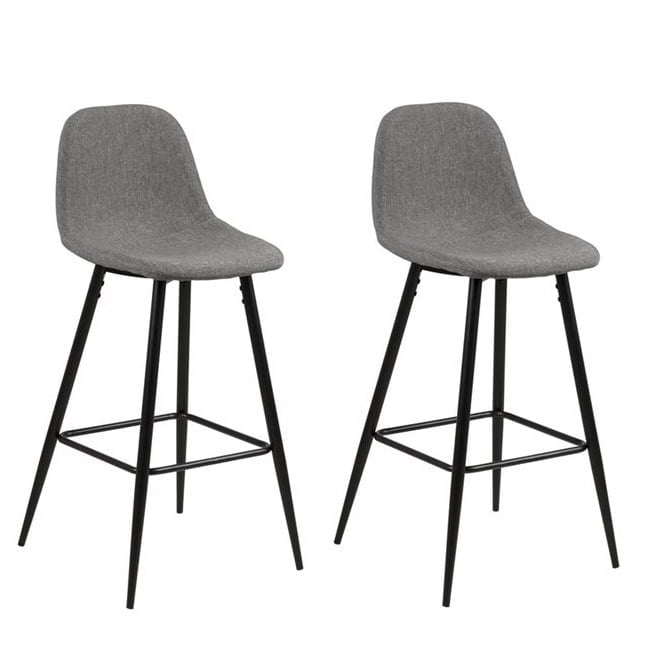 Set van 2 industriële barkrukken Wilma Lichtgrijs 75cm