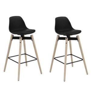 Set van 2 Zenta Barkrukken Zwart-Blank