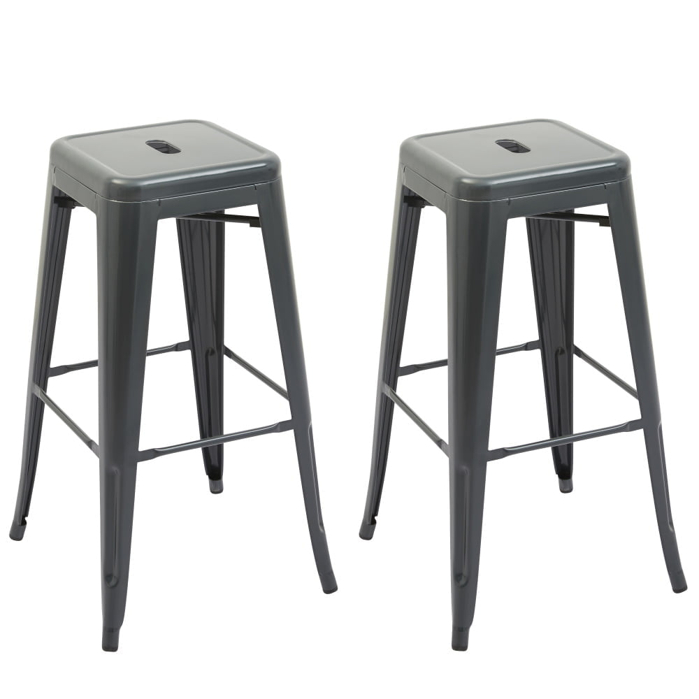 Set van 2 industriële barkrukken Ziggy donkergrijs