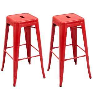 Set van 2 industriële barkrukken Ziggy rood