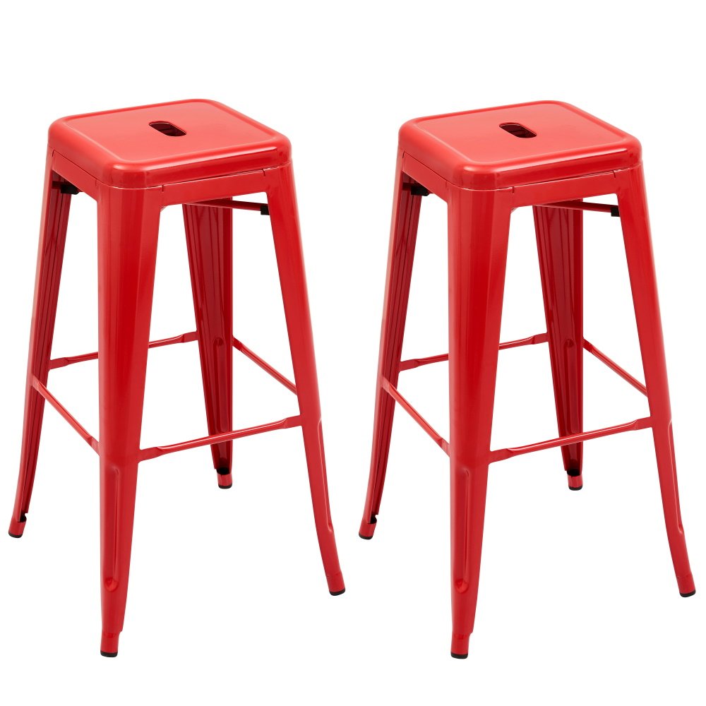 Set van 2 industriële barkrukken Ziggy rood