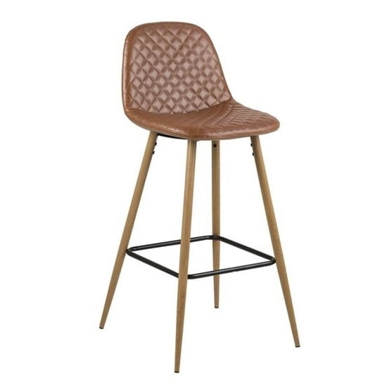 Industriële barkruk Wilma Houtlook Cognac 75cm
