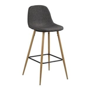 Industriële barkruk Wilma Houtlook Grijs 75cm