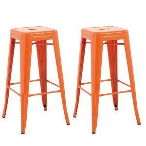 Set van 2 industriële barkrukken Ziggy oranje