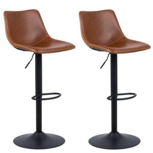 Set van 2 Ponza Barkrukken Cognac, gasveer