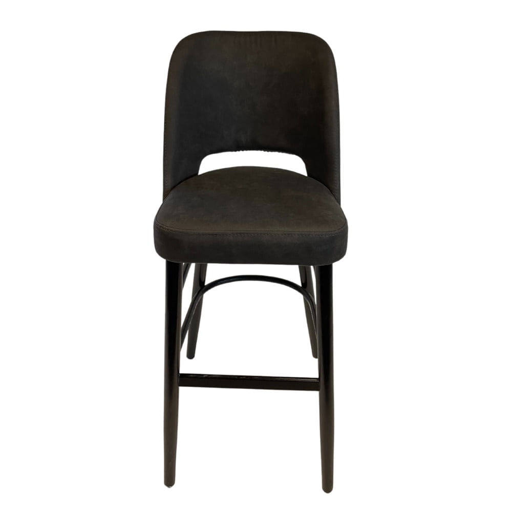 Lyon barkruk, wenge gebeitst frame, antraciet vintage - Afbeelding 2