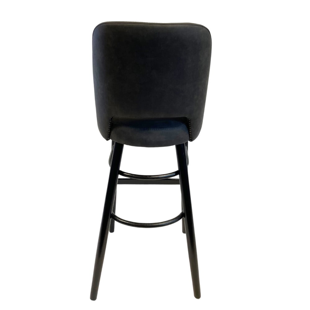 Lyon barkruk, wenge gebeitst frame, antraciet vintage - Afbeelding 4