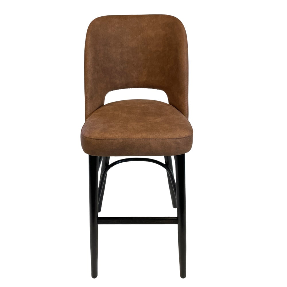 Lyon barkruk, wenge gebeitst frame, cognac vintage - Afbeelding 2