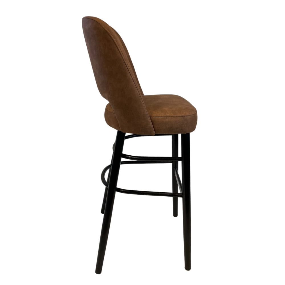 Lyon barkruk, wenge gebeitst frame, cognac vintage - Afbeelding 3