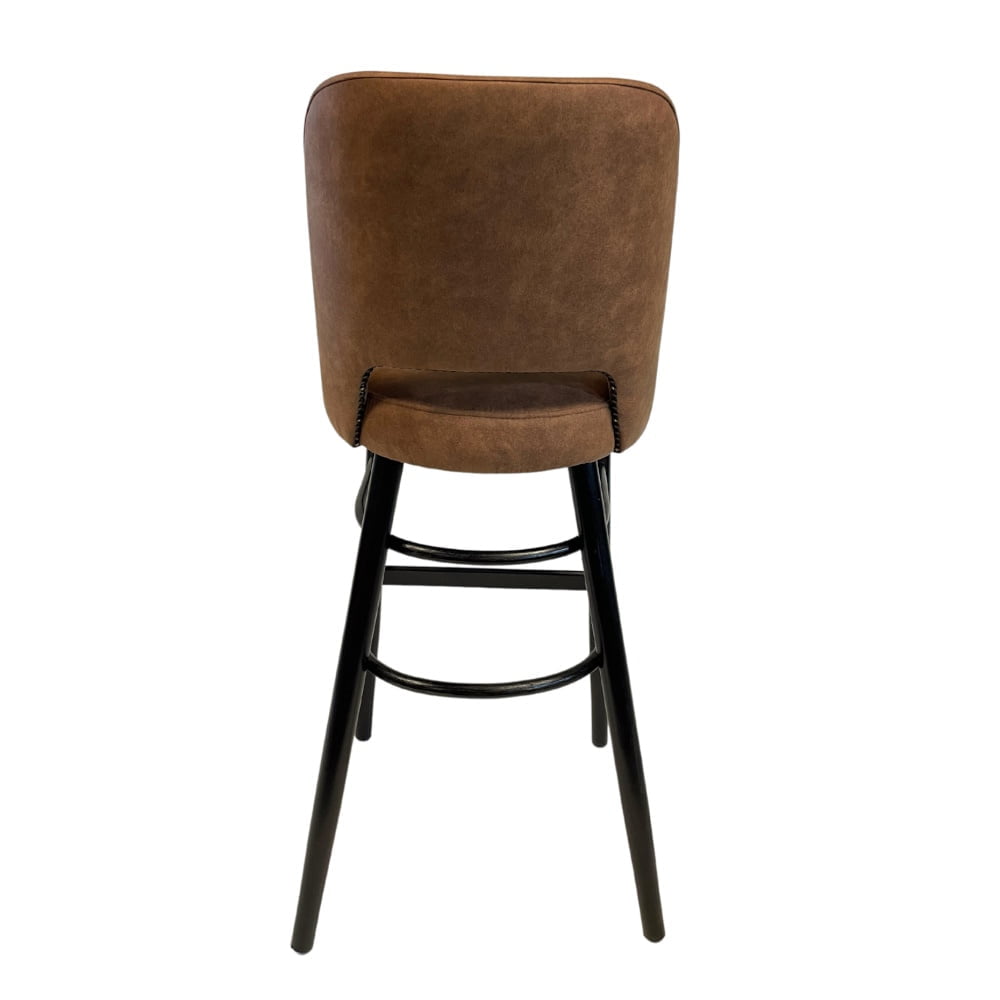 Lyon barkruk, wenge gebeitst frame, cognac vintage - Afbeelding 4