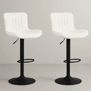 Set van 2 Bilbao barkrukken creme teddy stoffering