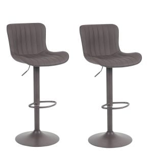 Set van 2 Bilbao barkrukken bruin kunstleder