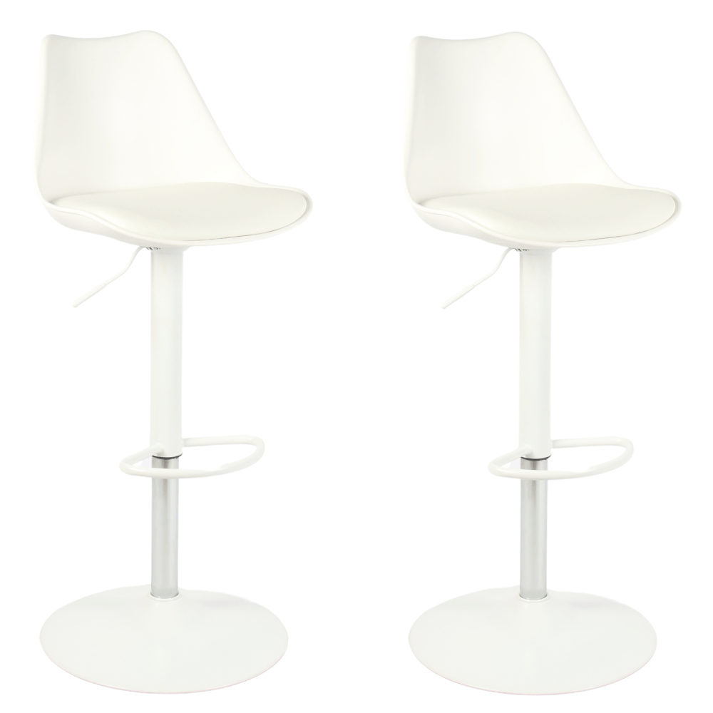 Set van 2 Marije barkrukken wit kunstleder