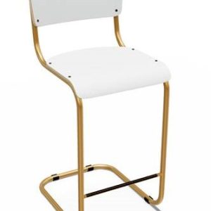 Barkruk Vintage 65cm, goud / wit