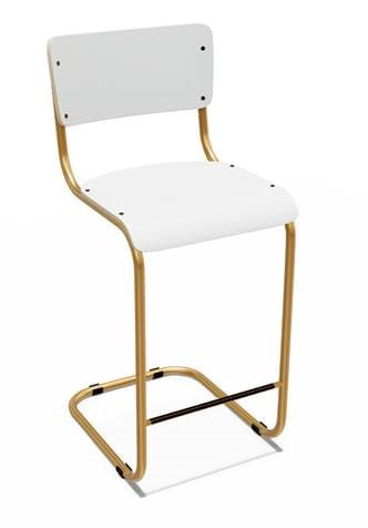 Barkruk Vintage 65cm, goud / wit