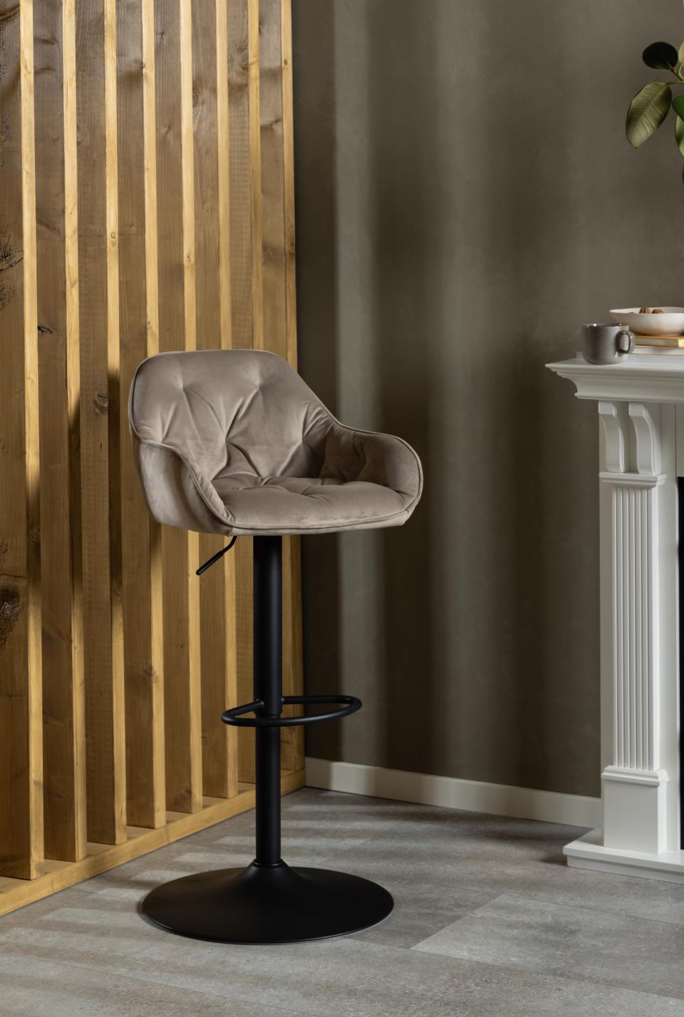 Set van 2 Innsbruck barkruk Beige Velvet - Afbeelding 2
