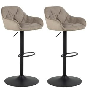 Set van 2 Innsbruck barkruk Beige Velvet