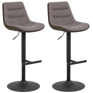 Set van 2 Jeremy barkruk 2 tone bruin en grijs
