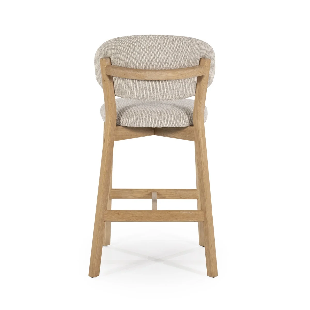 Mikky barkruk taupe, eikenhout 68cm - Afbeelding 3