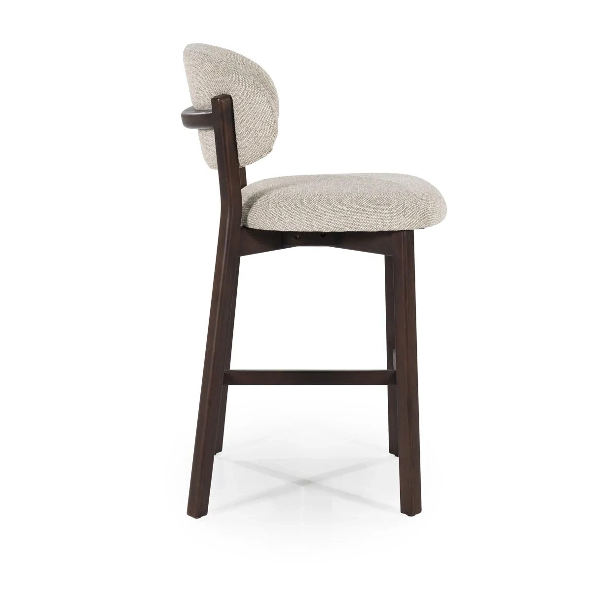 Mikky barkruk taupe, eikenhout wenge 68cm - Afbeelding 2
