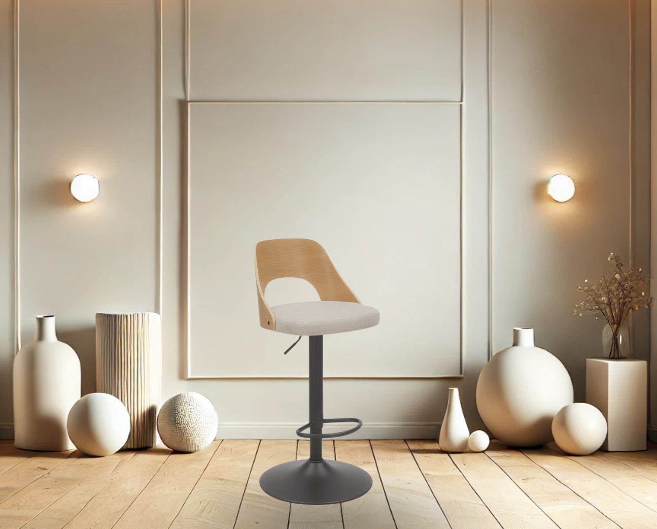 Alonso barkruk Apia beige, gasveer - Afbeelding 4