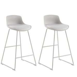 Set van 2 industriële barkrukken Teun wit 66cm