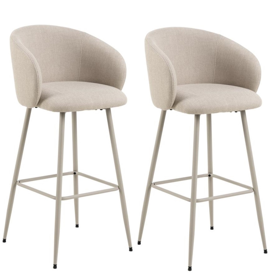 Set van 2 Harper barkrukken beige stof 78cm