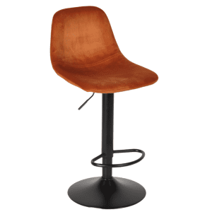 Industriële barkruk Parker Oranje Velours