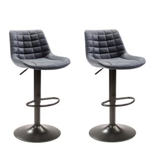Set van 2 industriële barkruk Tivoli Vintage antracietgrijs