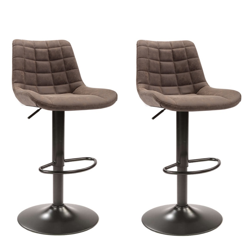 Set van 2 industriële barkruk Tivoli Vintage bruin