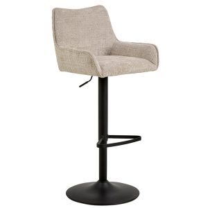Amelia barkruk beige juto, gasveer zwart