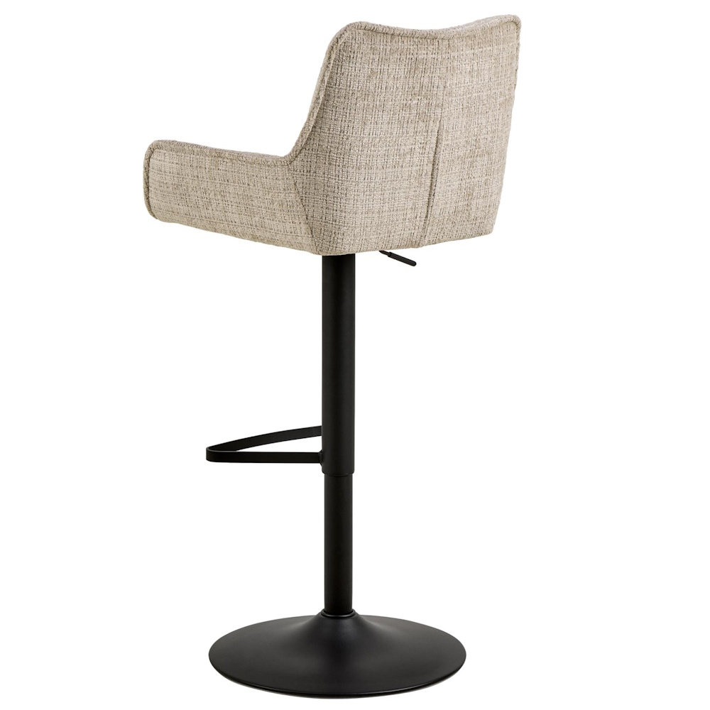 Set van 2 Amelia barkruk beige juto, gasveer zwart - Afbeelding 2