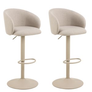 Set van 2 Gianna barkruk beige basel, gasveer beige