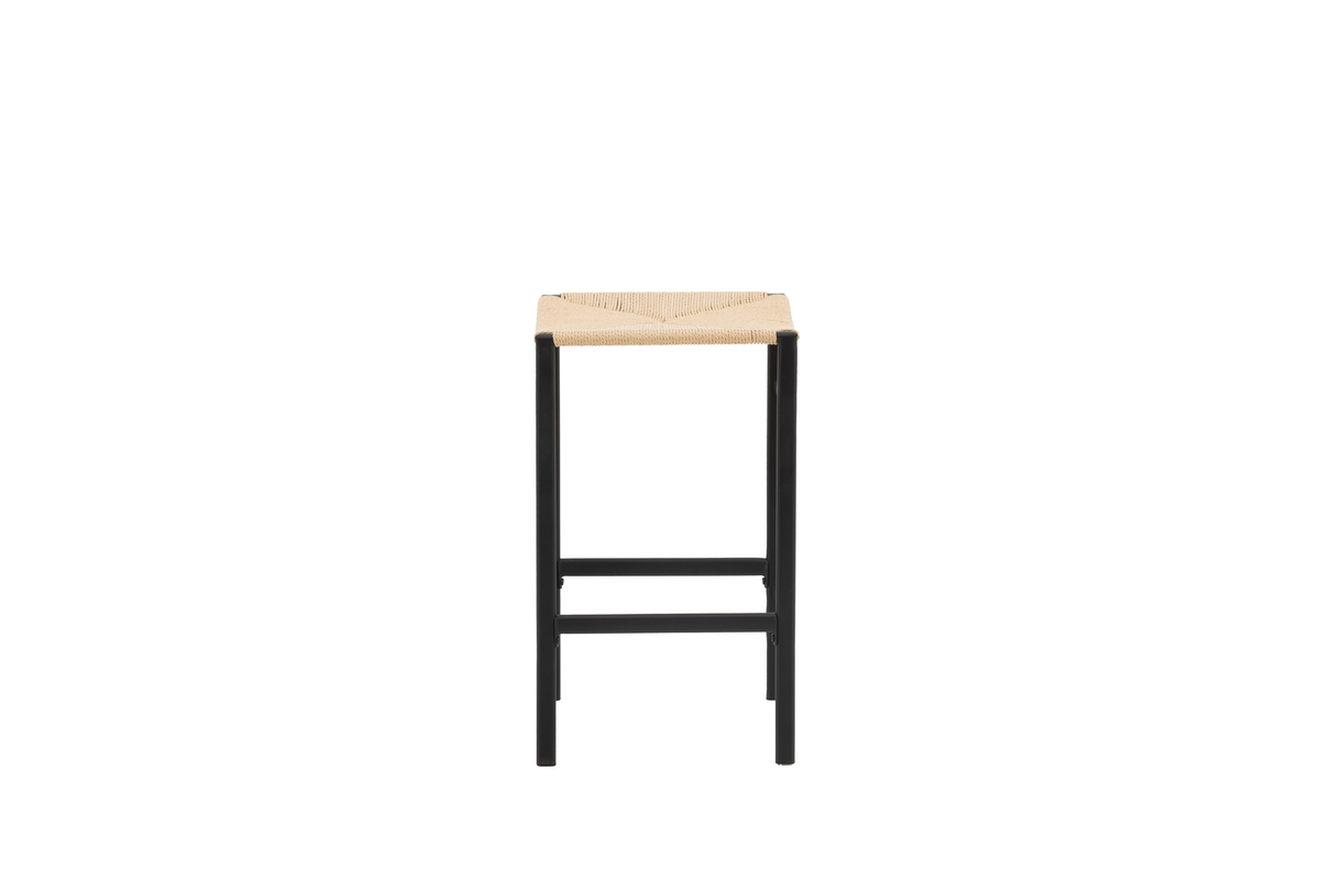 Set van 2 Launo Barkrukken zwart met touwzitting beige 66cm - Afbeelding 6