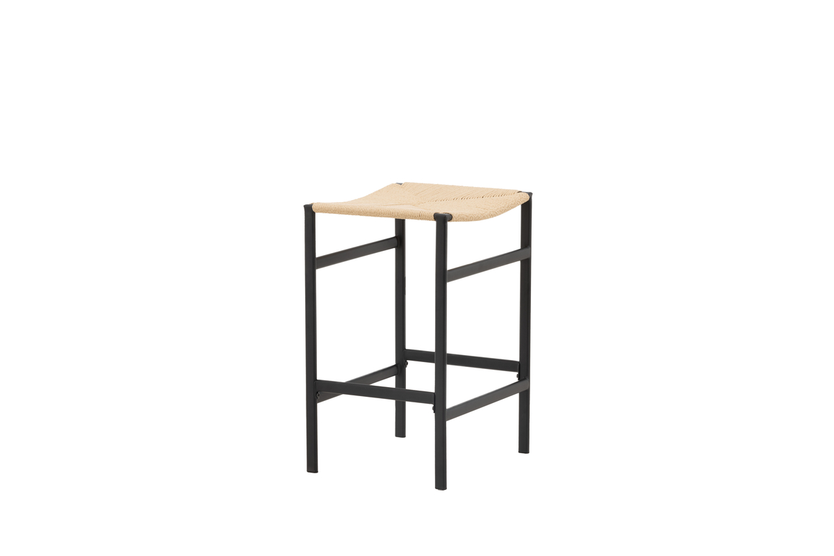 Set van 2 Launo Barkrukken zwart met touwzitting beige 66cm - Afbeelding 9