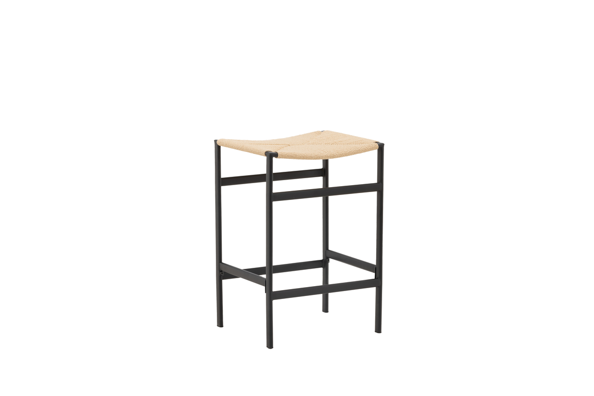 Set van 2 Launo Barkrukken zwart met touwzitting beige 66cm - Afbeelding 7