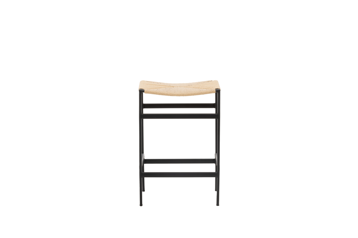 Set van 2 Launo Barkrukken zwart met touwzitting beige 66cm - Afbeelding 10