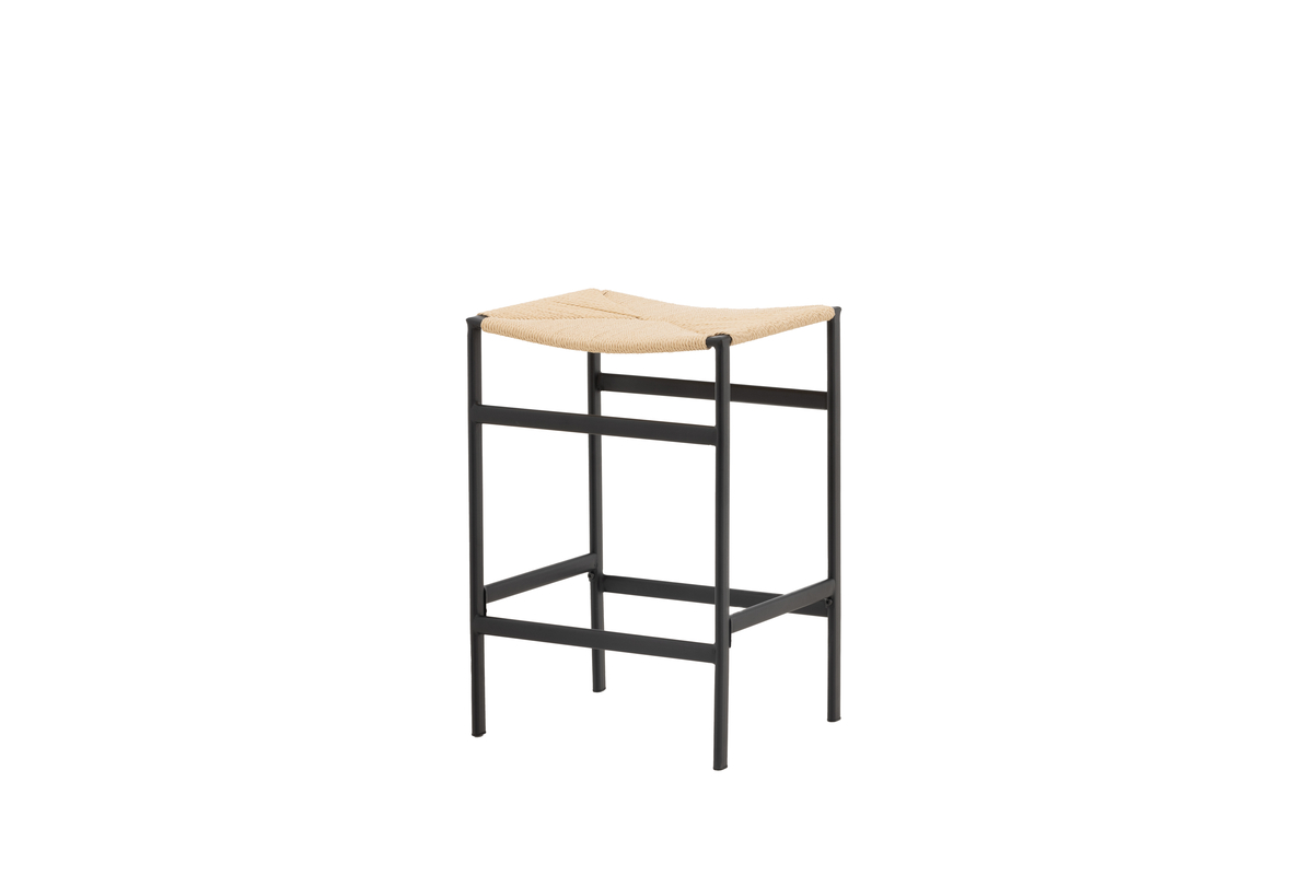 Set van 2 Launo Barkrukken zwart met touwzitting beige 66cm - Afbeelding 8