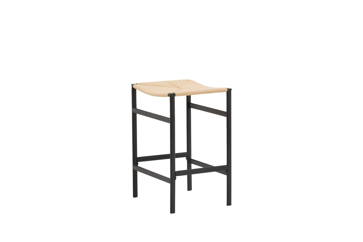 Set van 2 Launo Barkrukken zwart met touwzitting beige 66cm - Afbeelding 5