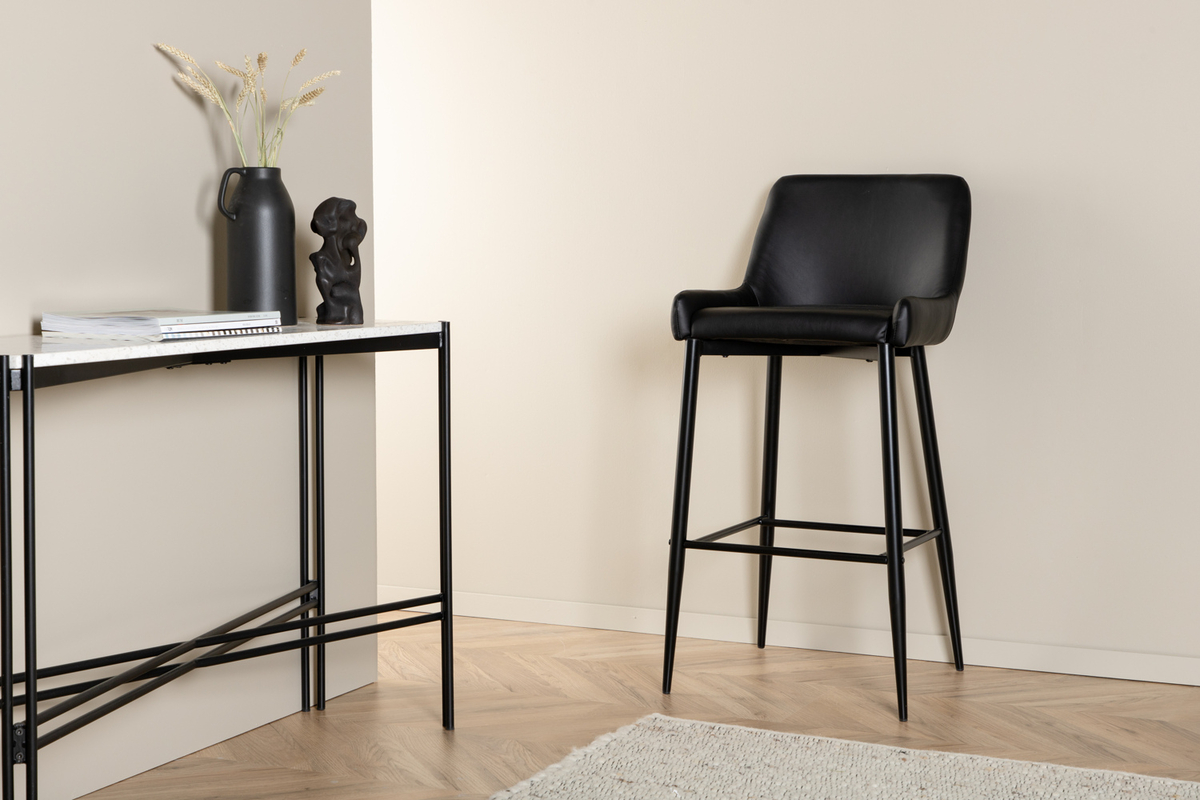 Set van 2 Jukka Barkrukken Zwart Kunstleder 74cm - Afbeelding 2