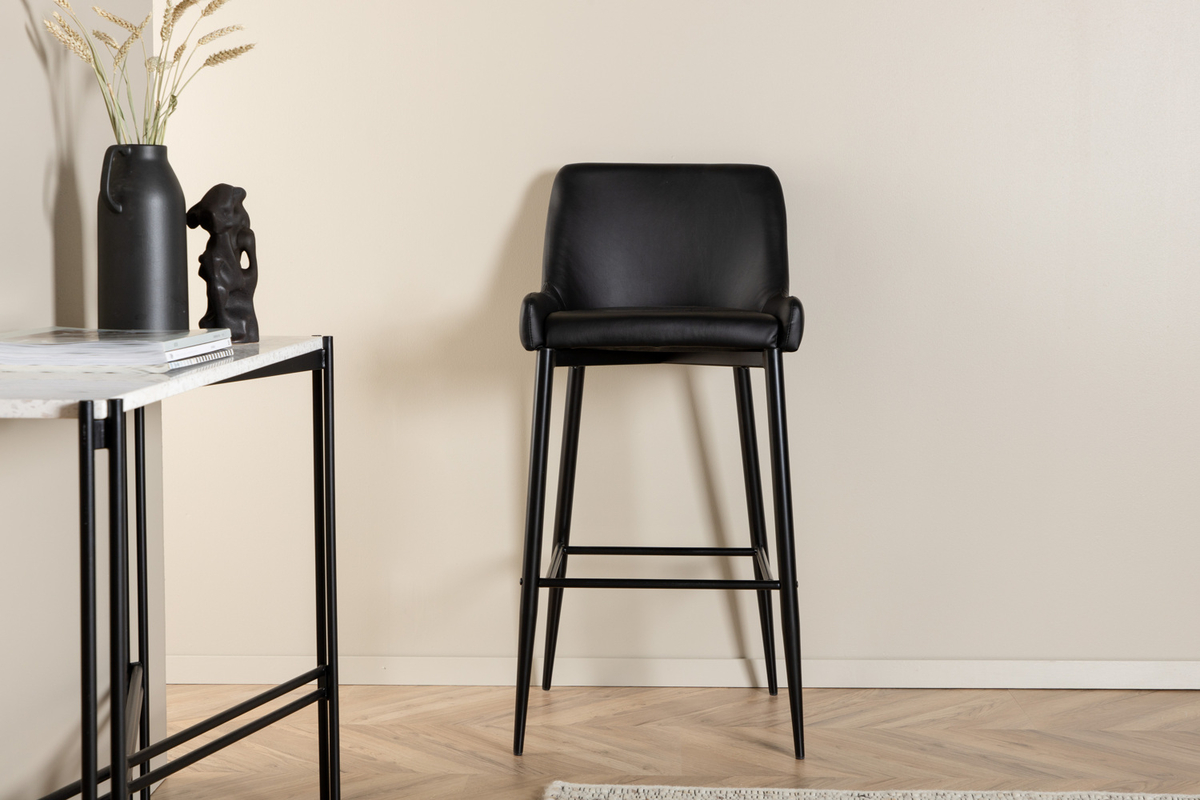 Set van 2 Jukka Barkrukken Zwart Kunstleder 74cm - Afbeelding 5