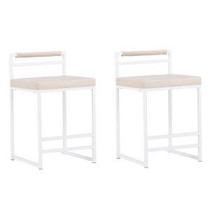 Set van 2 Heikki Barkrukken Wit Beige 58cm