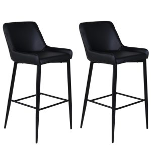 Set van 2 Jukka Barkrukken Zwart Kunstleder 74cm