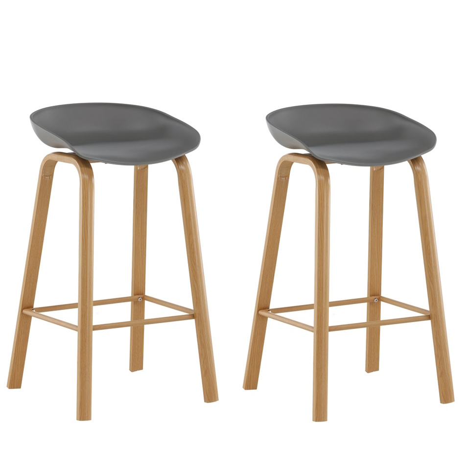 Set van 2 Jussi Barkrukken Grijs 75cm