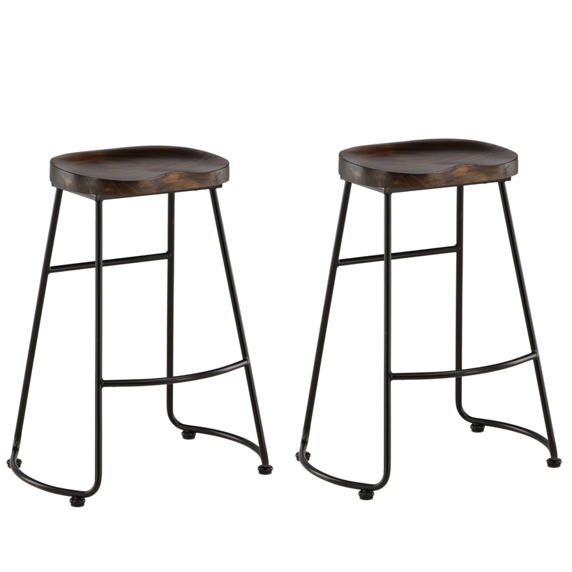 Set van 2 Leevi Barkrukken Hout 74cm