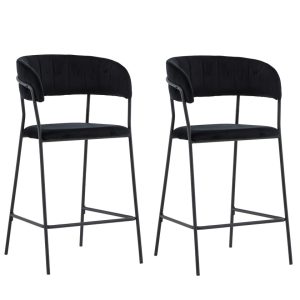 Set van 2 Salomon Barkrukken zwart Velours 61cm